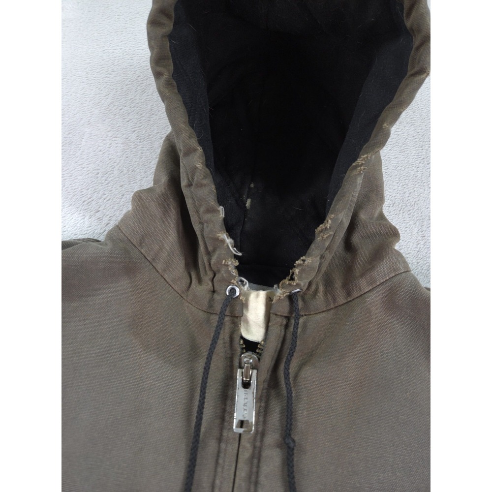 Vintage Carhartt Jacket J130 Brown Mens Large Full Zip Hooded - Picture 5 of 14